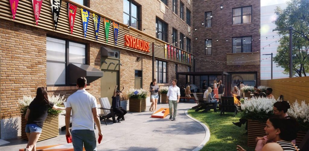 Mayflower apartments outdoor community space